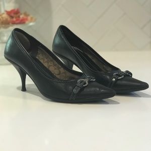 Coach Black 2” Leather Pumps